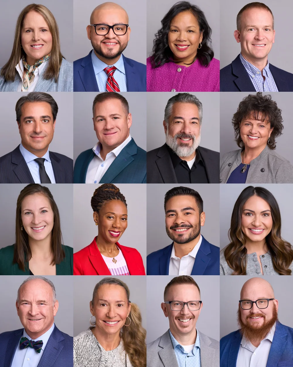 Atlanta team headshots with a consistent studio background for a company directory