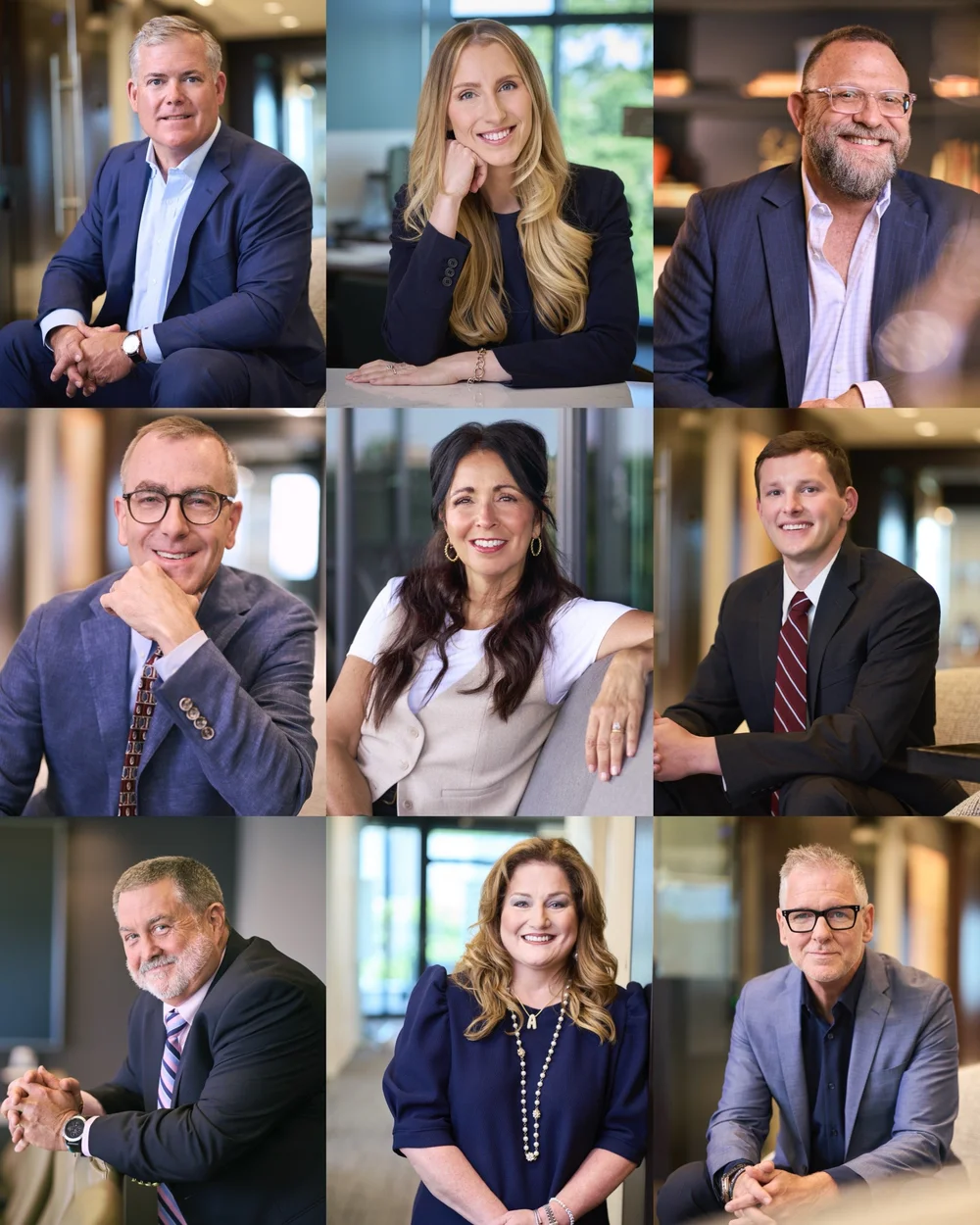 On-location corporate team headshots photographed at an Atlanta office