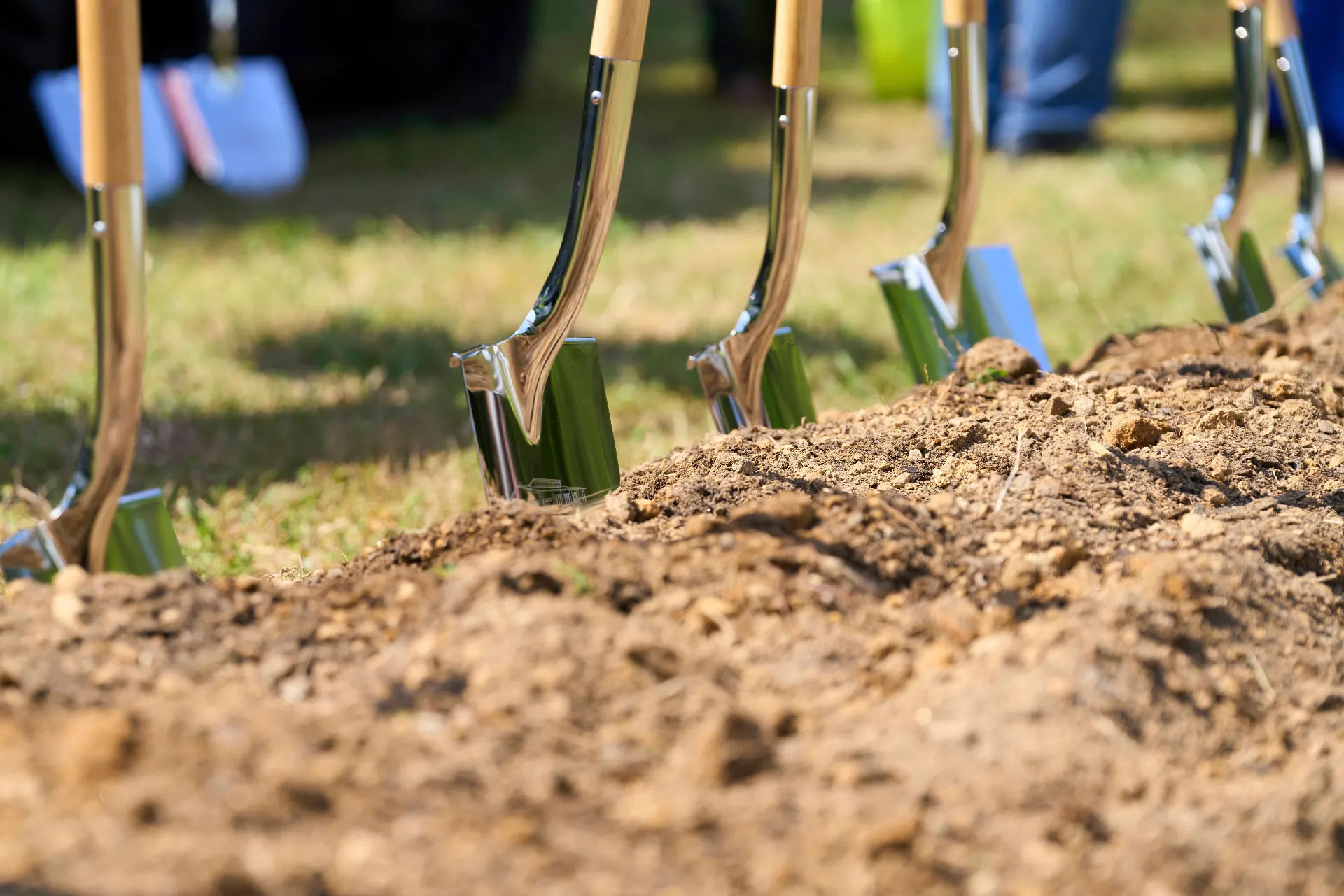 Golden shovels at a groundbreaking ceremony in Atlanta, photo 2