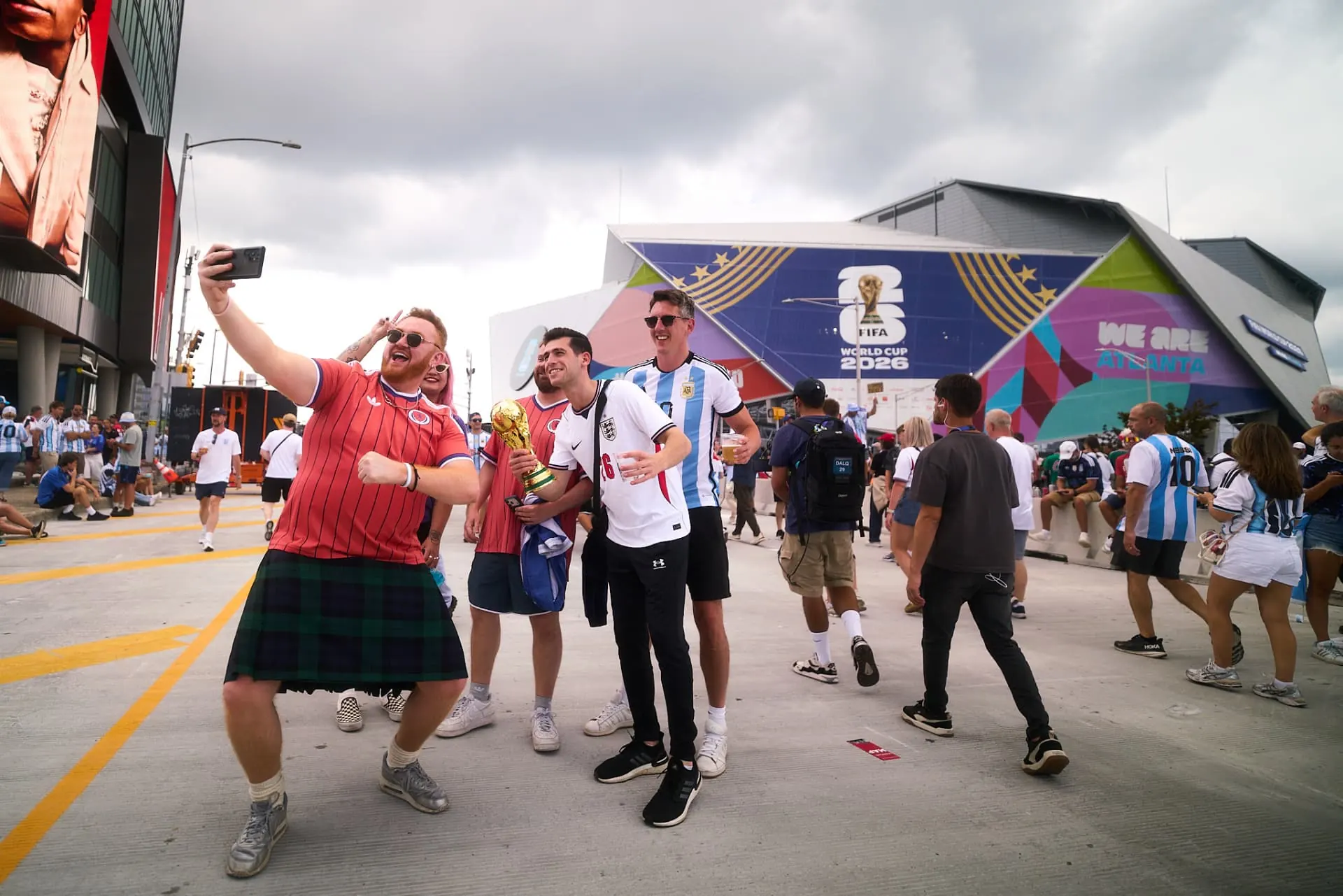 Flags and face paint at the World Cup 2026 fan fest in Atlanta